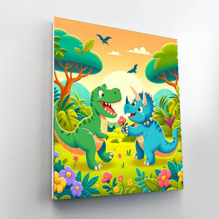 Dinosaurs In Paradise Painting Number Kit