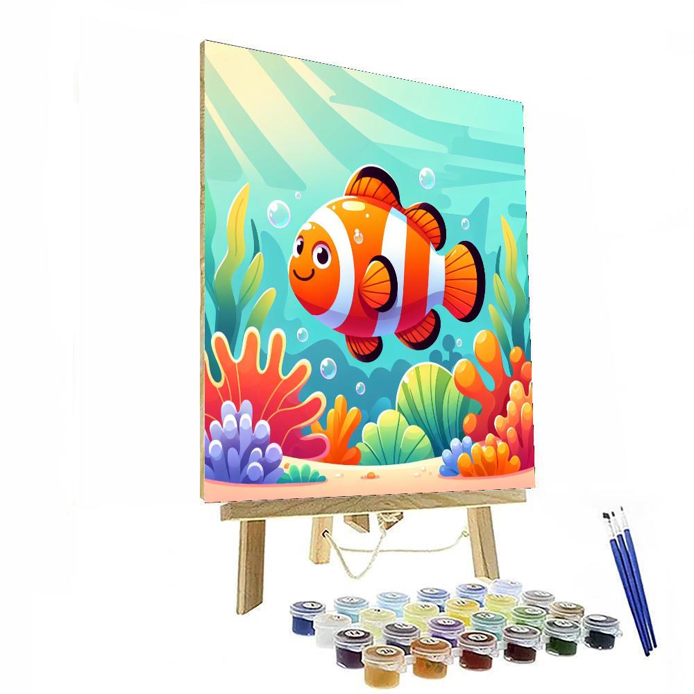 Cheerful Clownfish Adventure Painting Number Kit