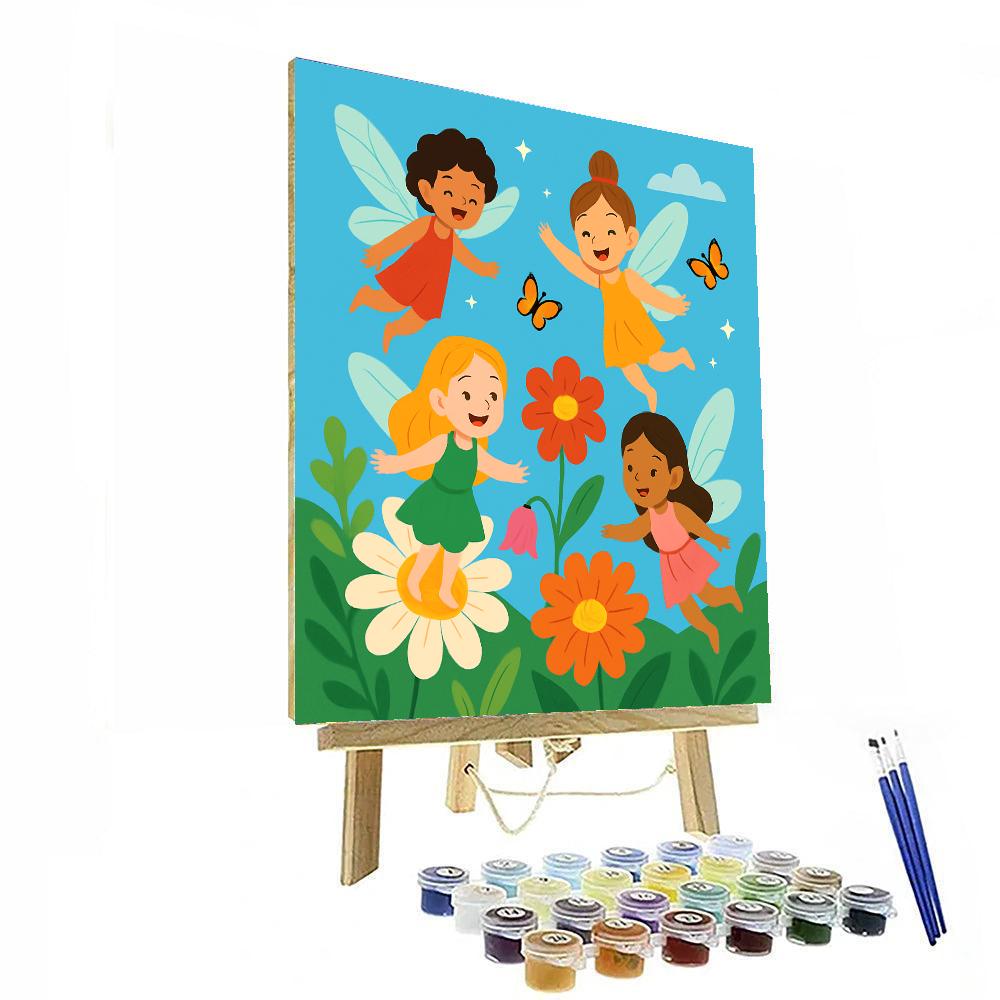 Cheerful Garden Fairies Numbered Painting Kits