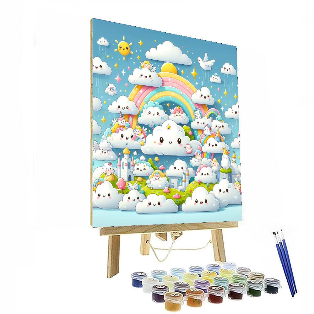 Friendly Cloud Kingdom Paint By Numbers Art