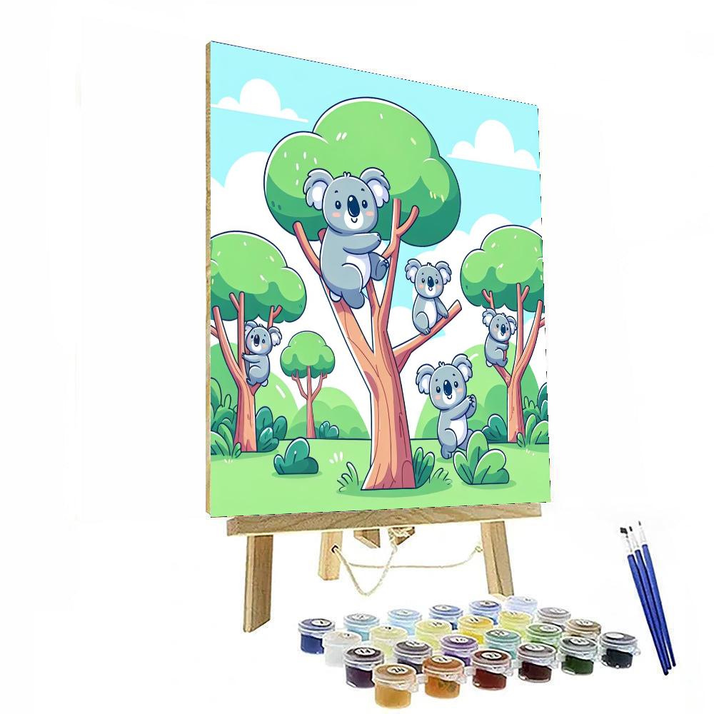 Caring Koala Climb Paint By Numbers Art
