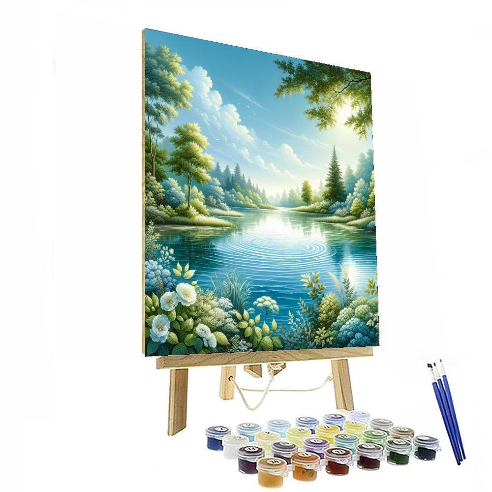 Quiet Lakeside Reflections Paint By Numbers Art