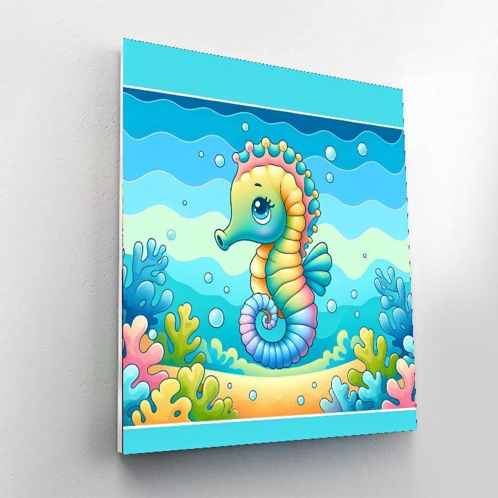 Spirited Seahorse DIY Paint By Numbers