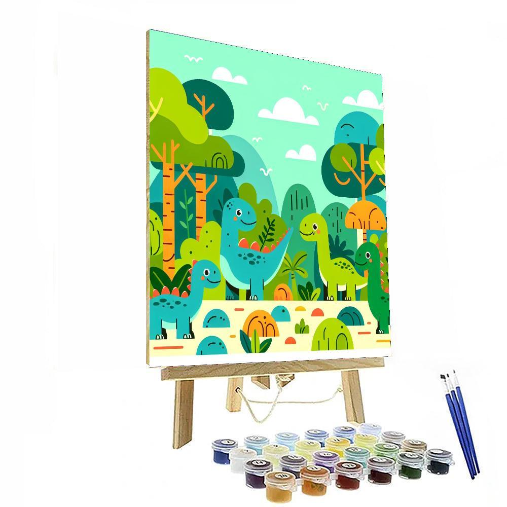 Exploring Dinosaurs Realm Painting By Numbers Kit