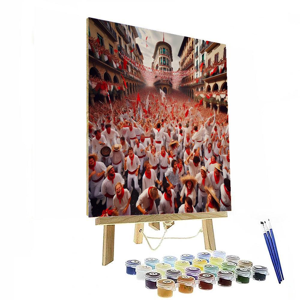 Festival De San Fermin Number Painting