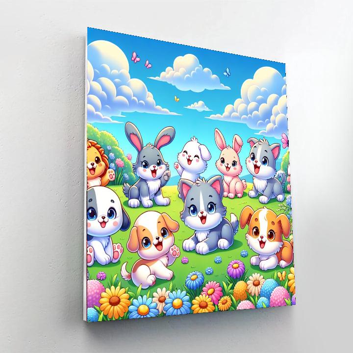 Cuddly Animal Kingdom Painting Number Kit