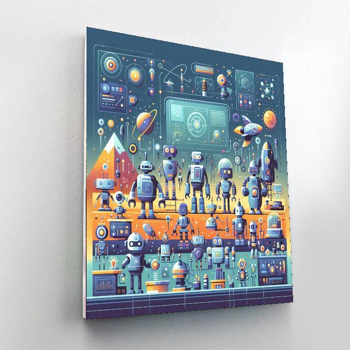 Robot Explorers DIY Paint By Numbers