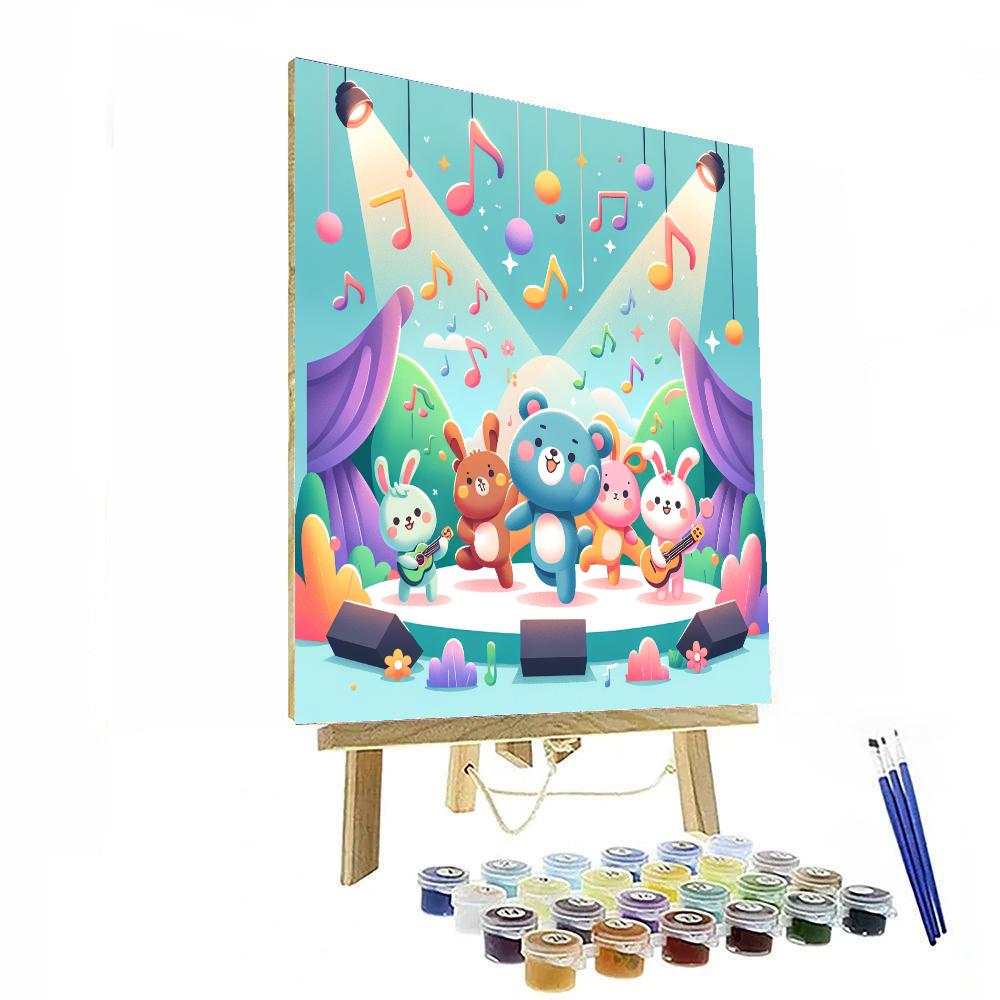 Dancing Animal Party Number Painting