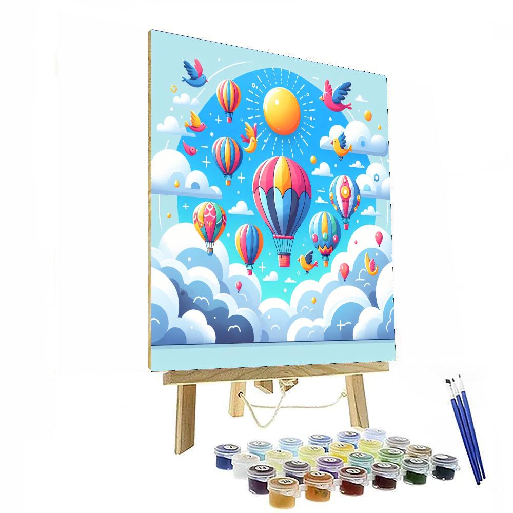 Whimsical Adventure In The Clouds Numbered Painting Kits