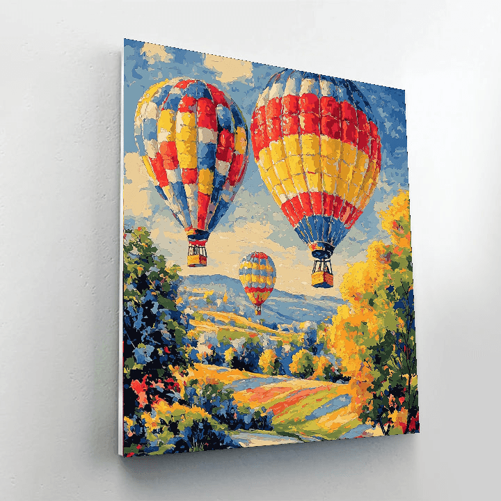 Mary Cassatt Inspired Vintage Balloon Adventure  DIY Paint By Numbers