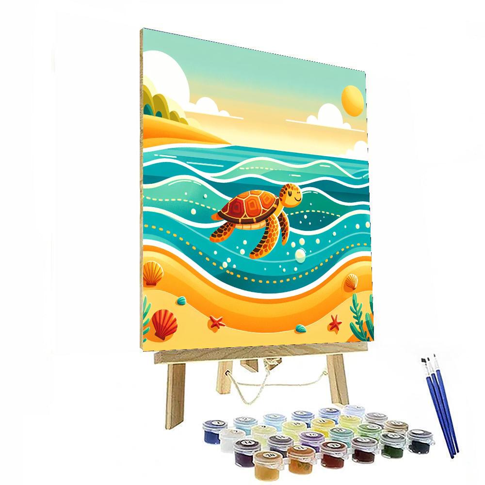Sea Turtle Beach Safari Paint By Numbers Kits