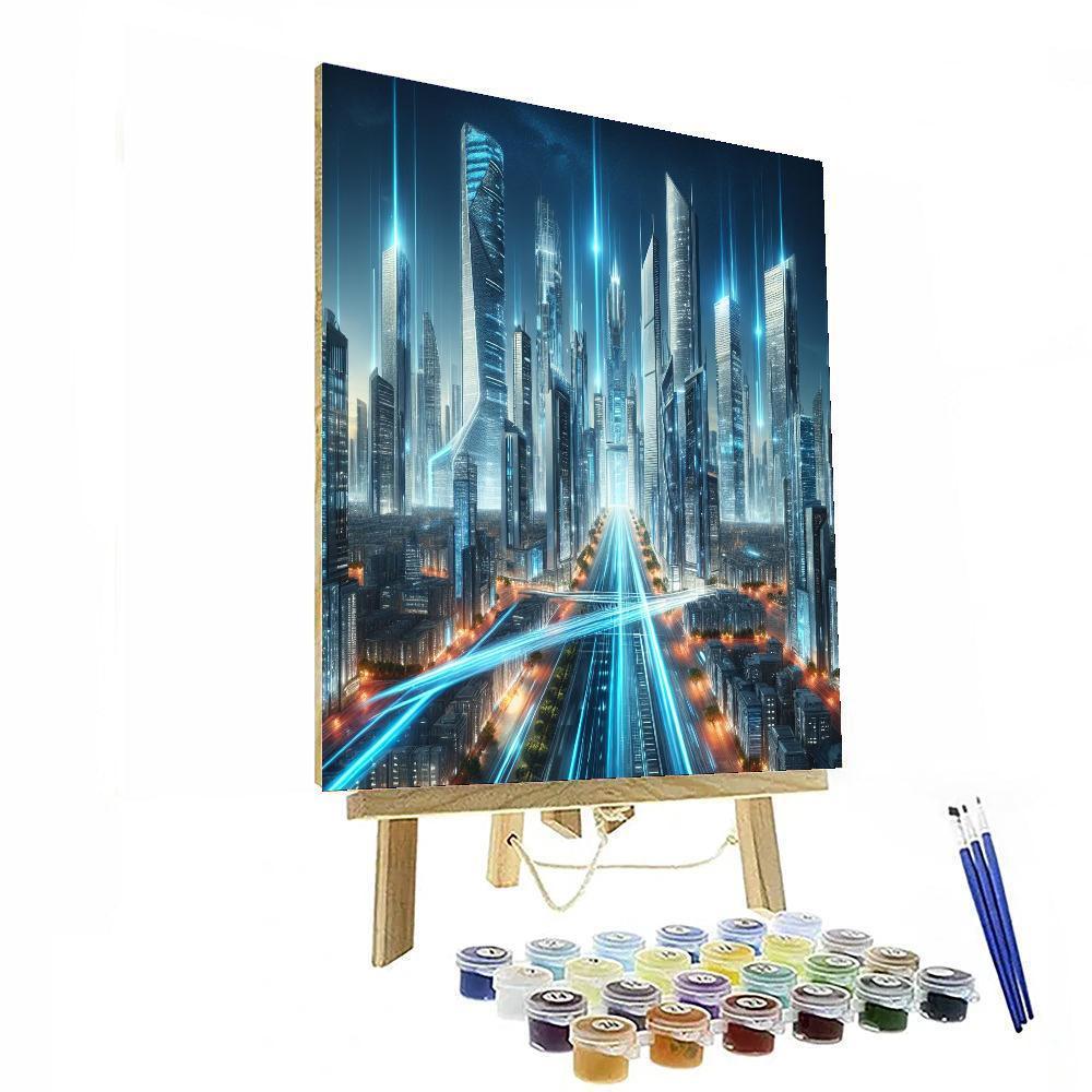 Modern Techscape Paint By Numbers Kits