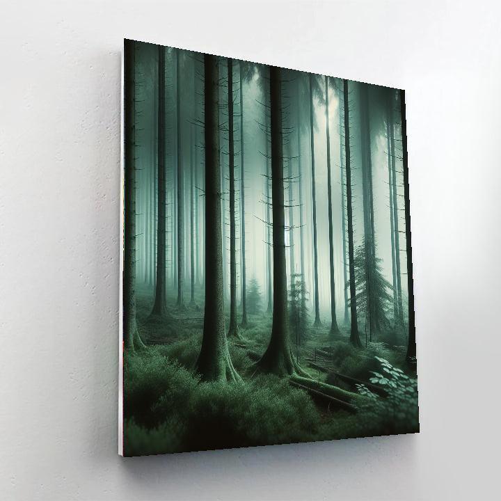 Enigmatic Foggy Forest Numbered Painting Kits
