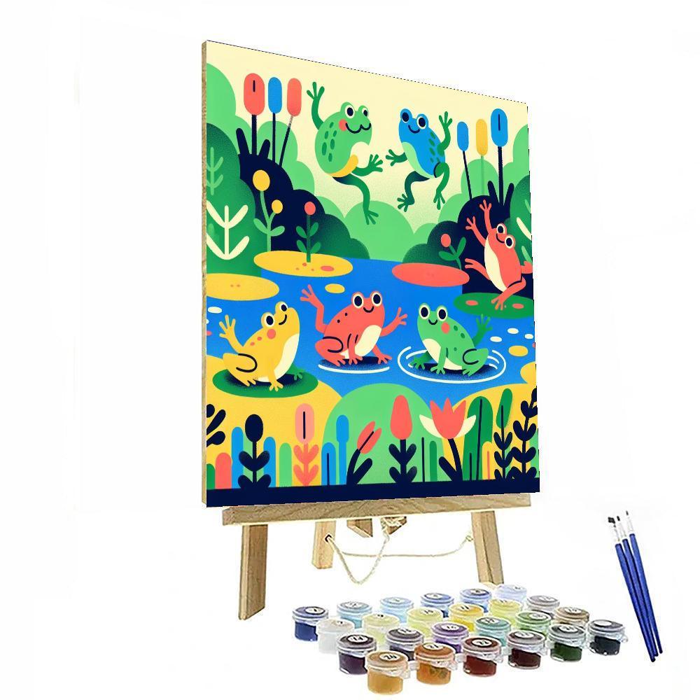 Friendly Frog Fun Paint By Numbers Art