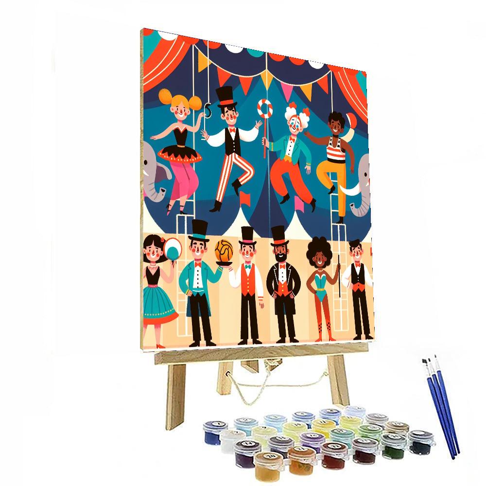 Cheerful Circus Carnival Paint By Numbers Art