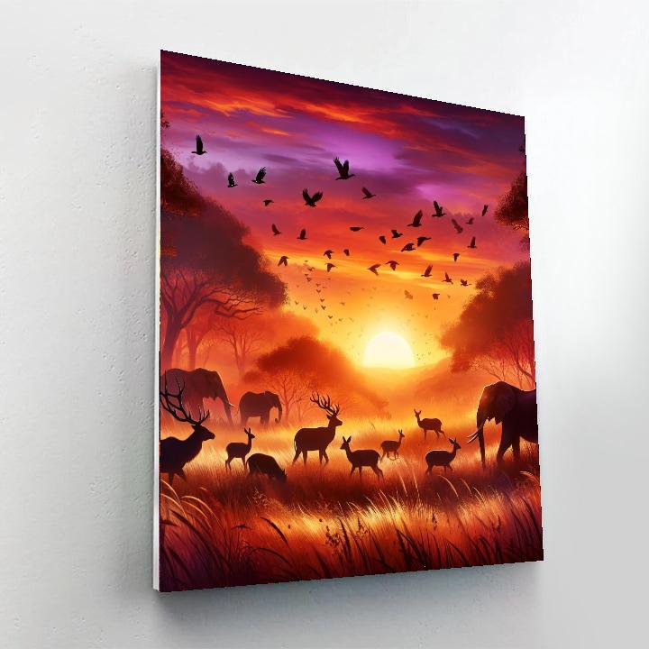 Exotic Safari Dawn DIY Paint By Numbers