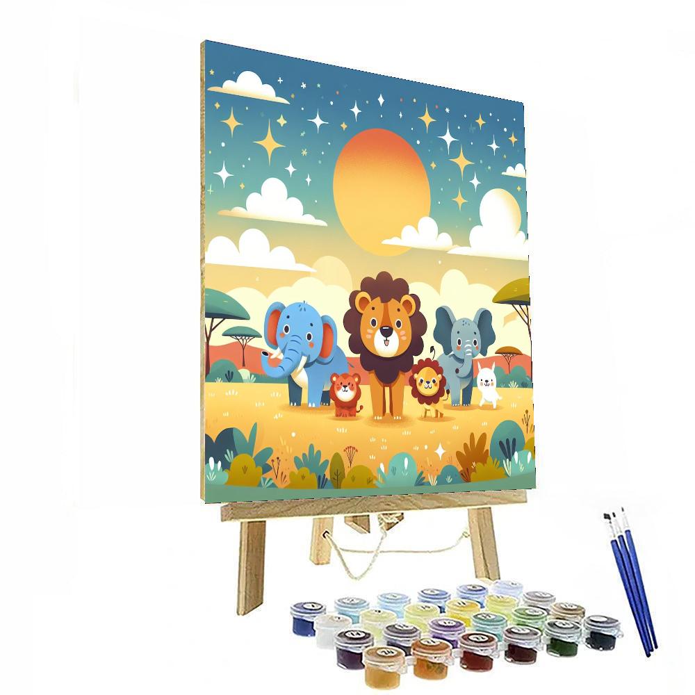 Starry Safari Trek Paint By Numbers Art