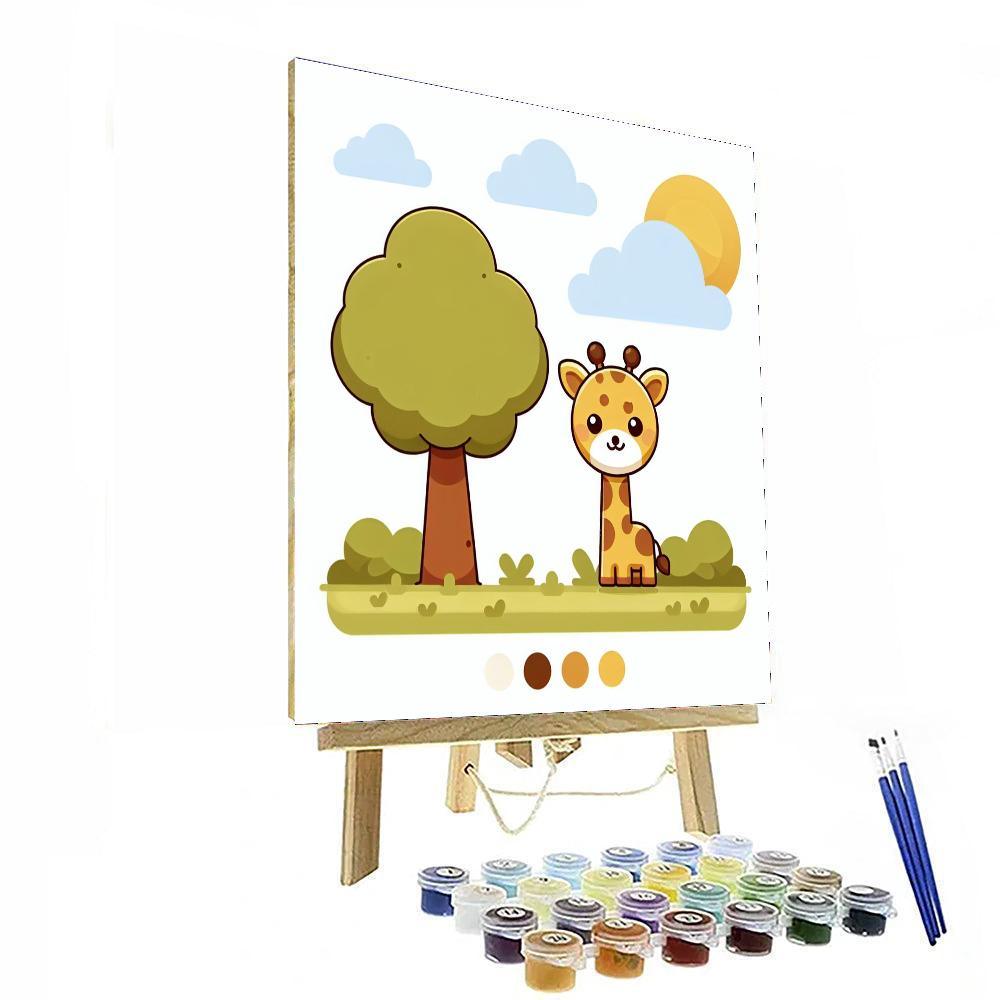 Friendly Giraffe Greeting Paint By Color