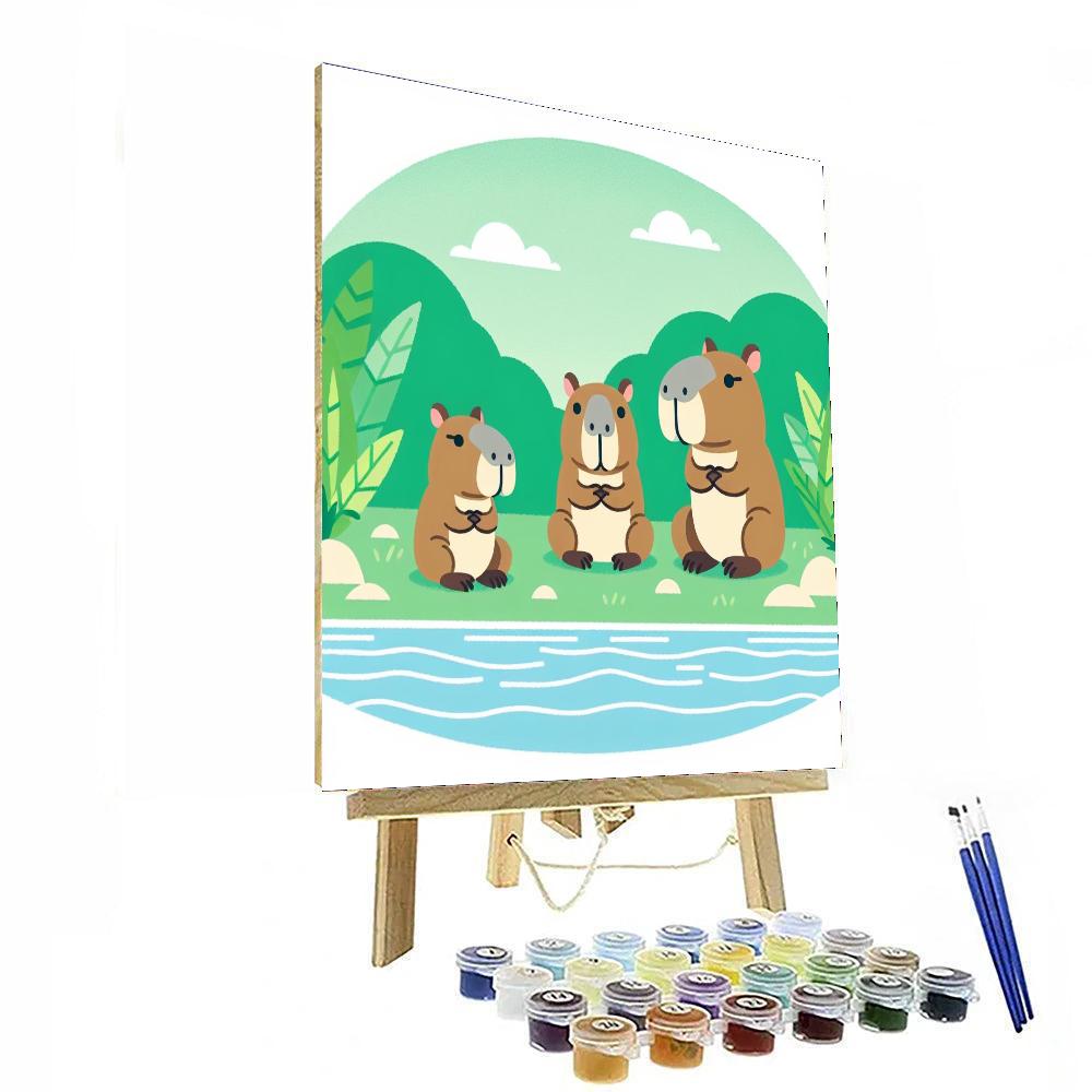 Curious Capybaras Numbered Painting Kits