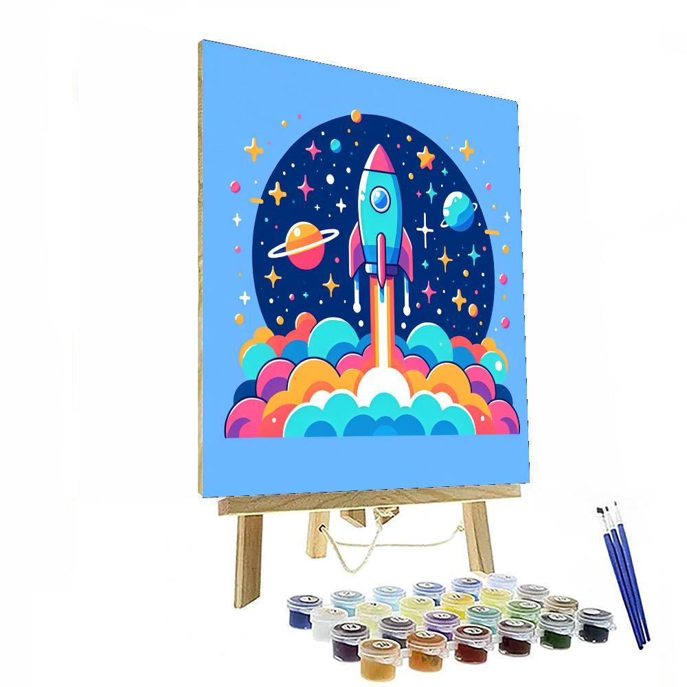 Cosmic Rocket Launch Numbered Painting Kits