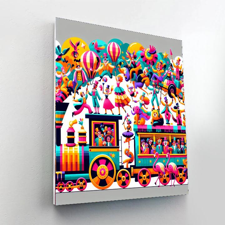 Circus Train Journey Number Painting