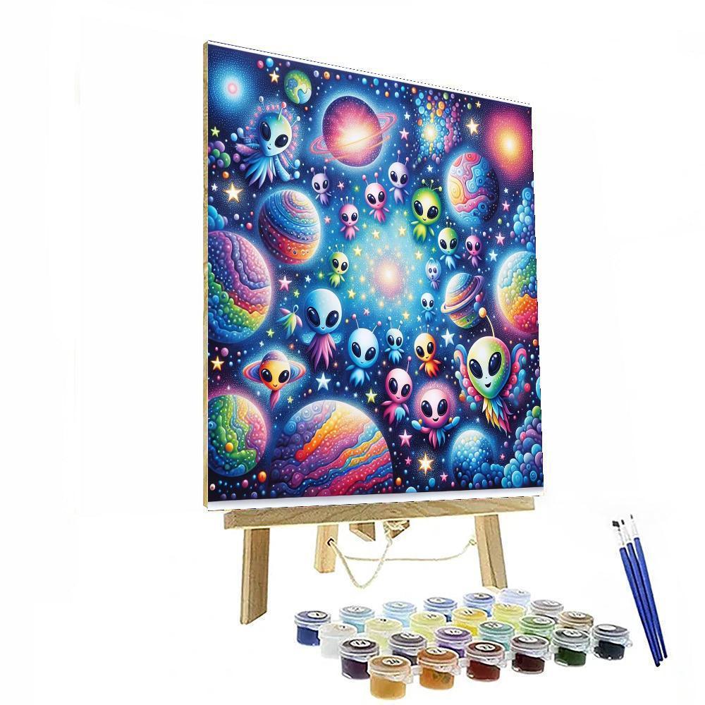 Colorful Space Exploration Paint By Numbers Art