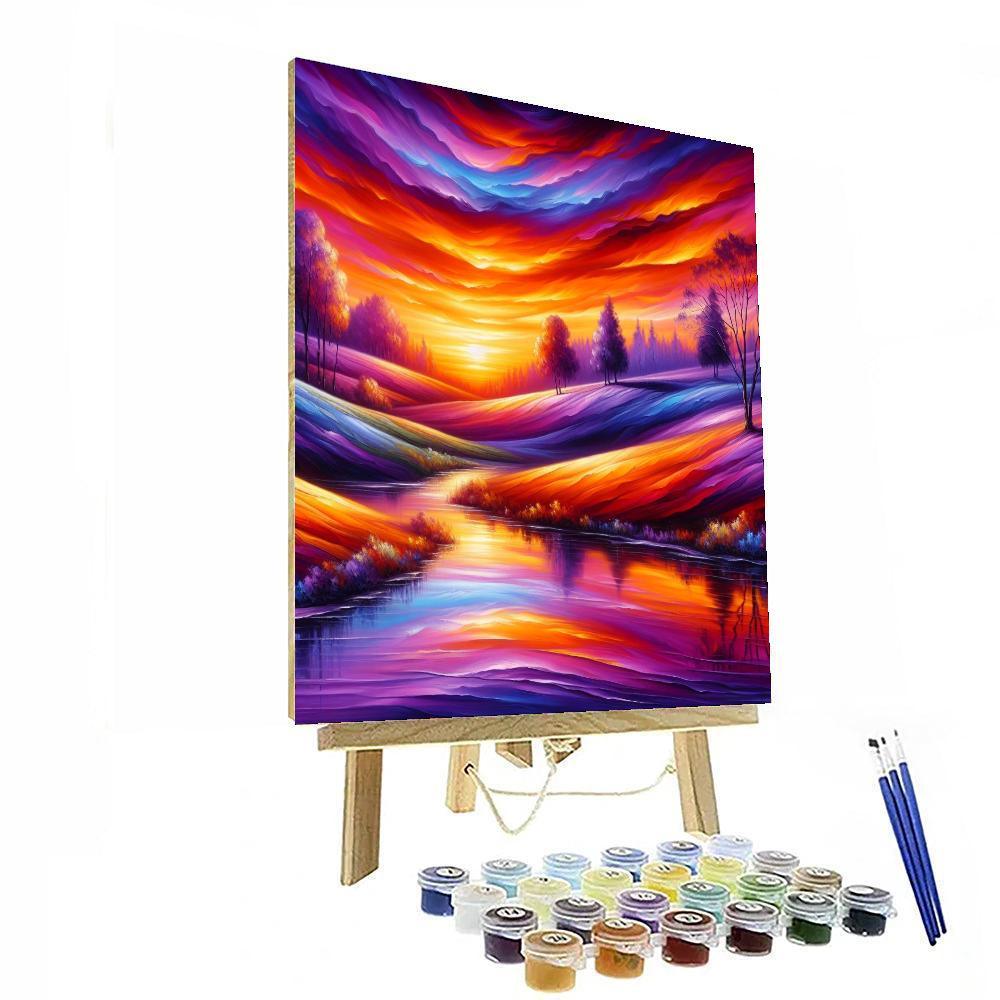 Fiery Sunset Illumination Painting Number Kit