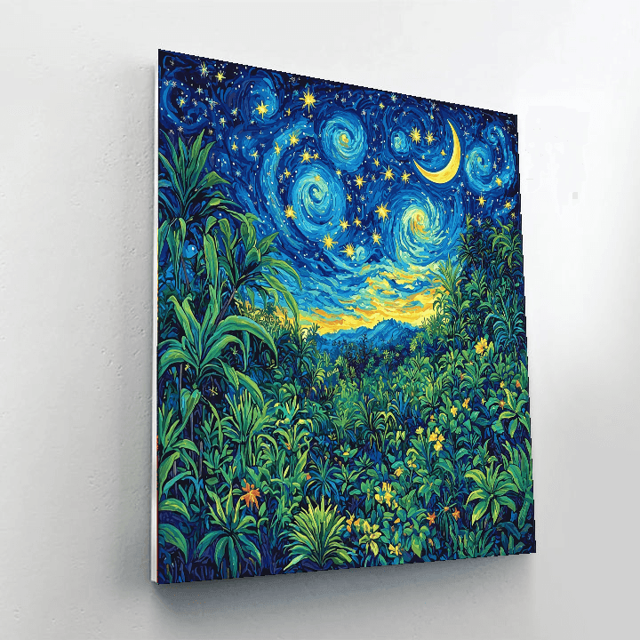 Van Gogh Inspired Starry Night Jungle Adventure  Paint By Color