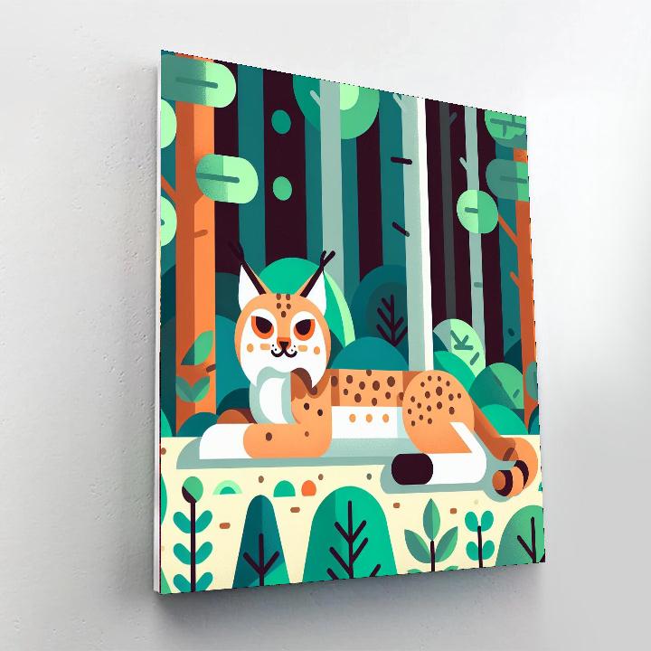 Lazy Lynx Lounging Paint By Numbers