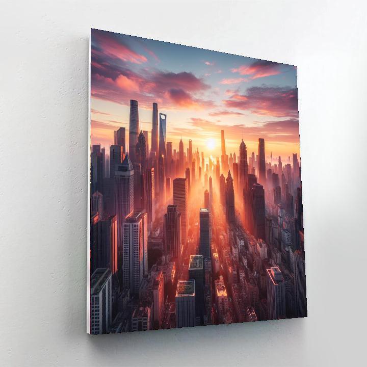 City At Dawn Paint By Numbers Art