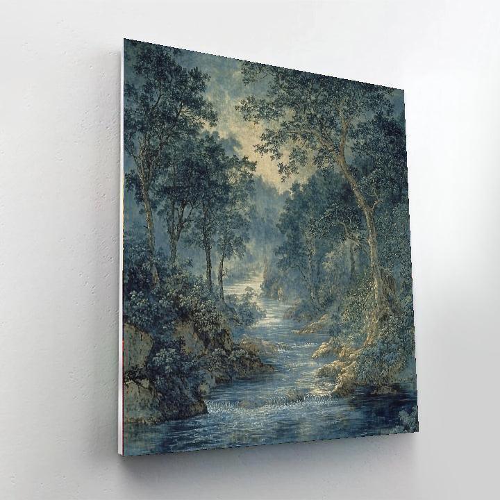 Zhao Mengfu Inspired Riverside Serenity  Painting By Numbers Kit