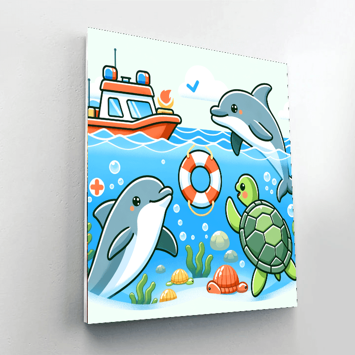 Ocean Animal Rescue Paint By Color