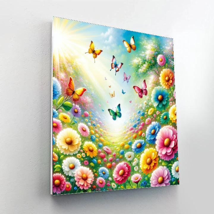 Bright Spring Meadow Painting Number Kit