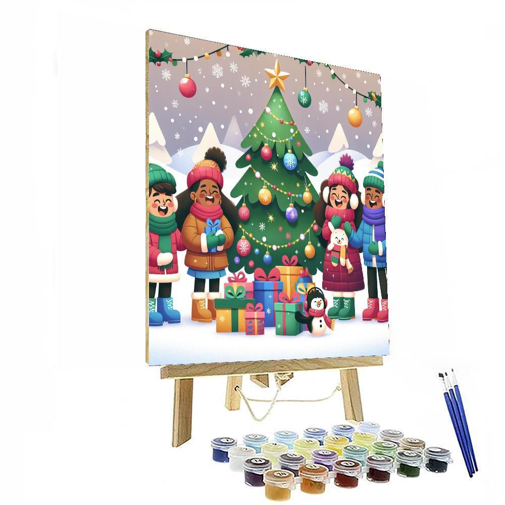 Merry Christmas Scene Painting By Numbers Kit