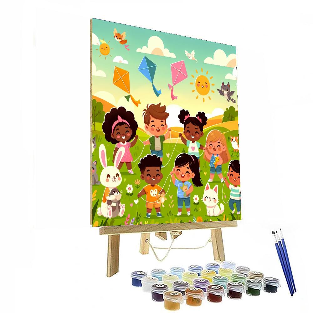 Colorful Kite Carnival Painting By Numbers Kit