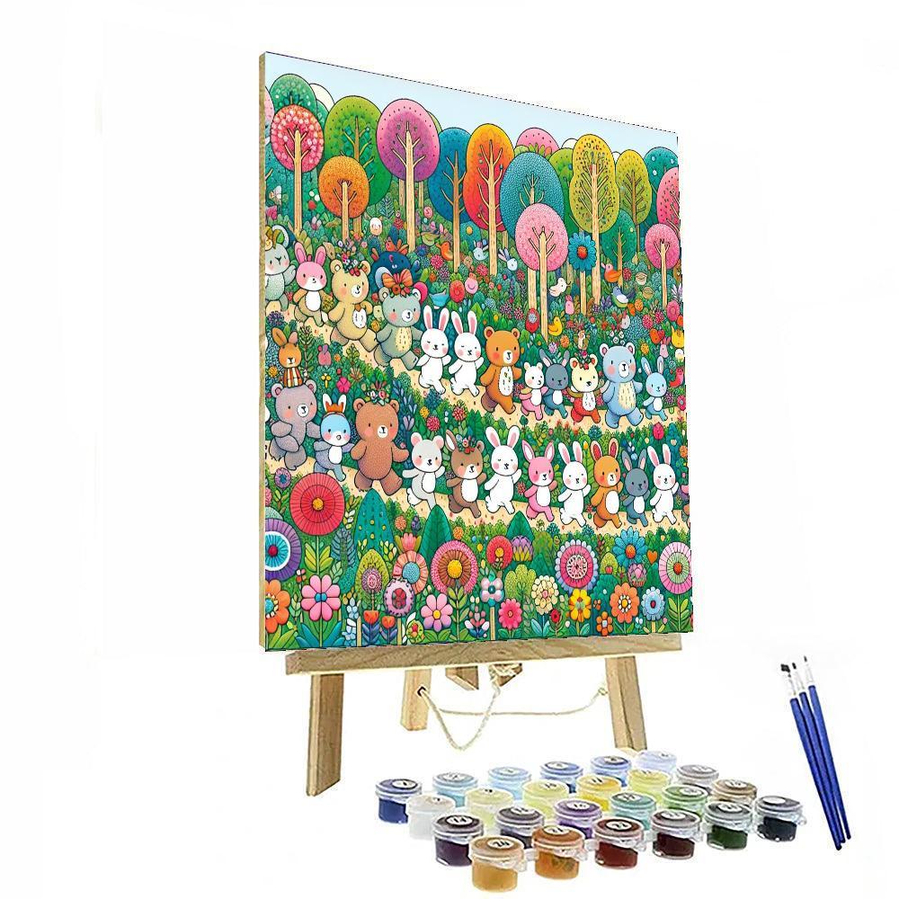 Charming Wildlife Parade Paint By Numbers