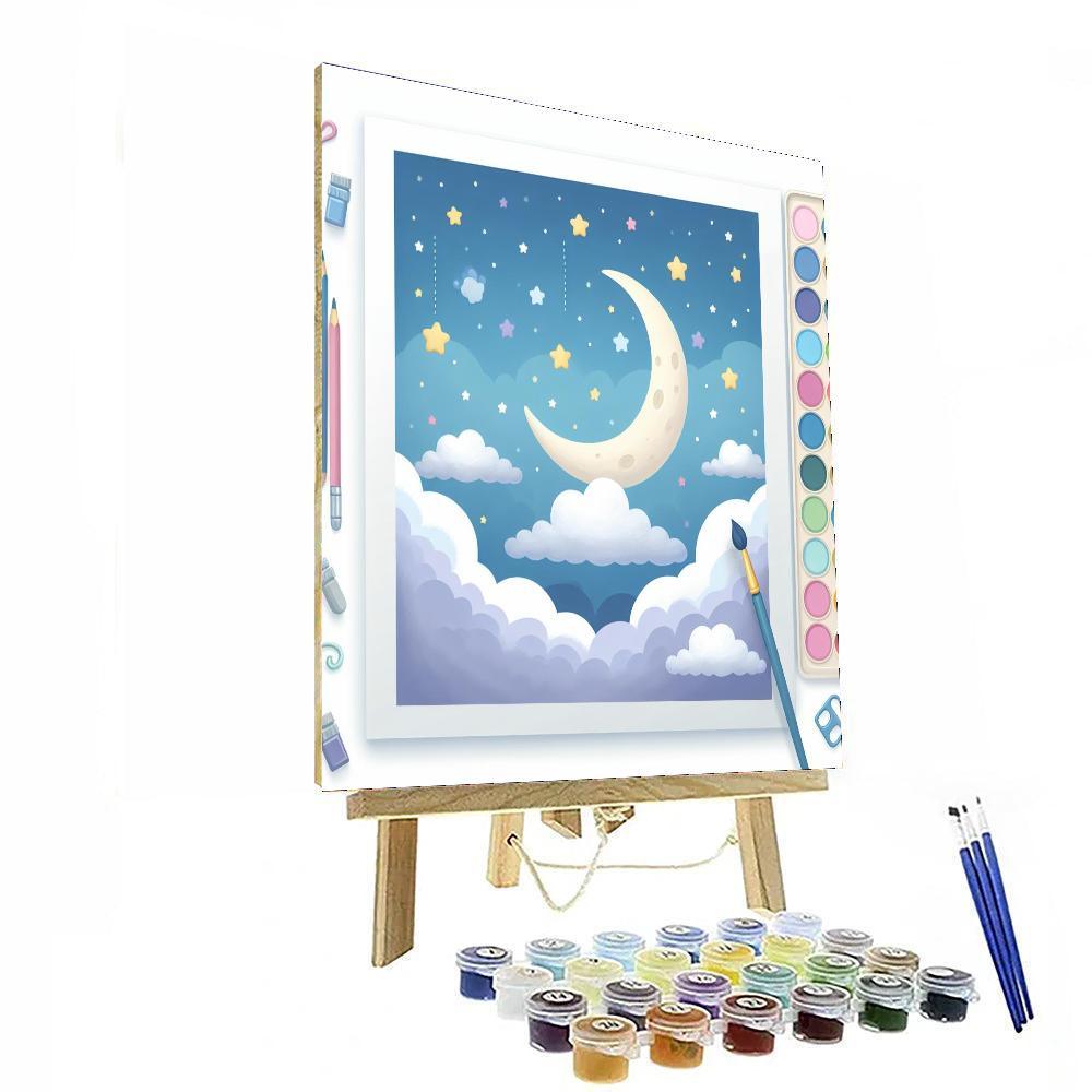 Dreamy Moonlit Nightscape Painting Number Kit