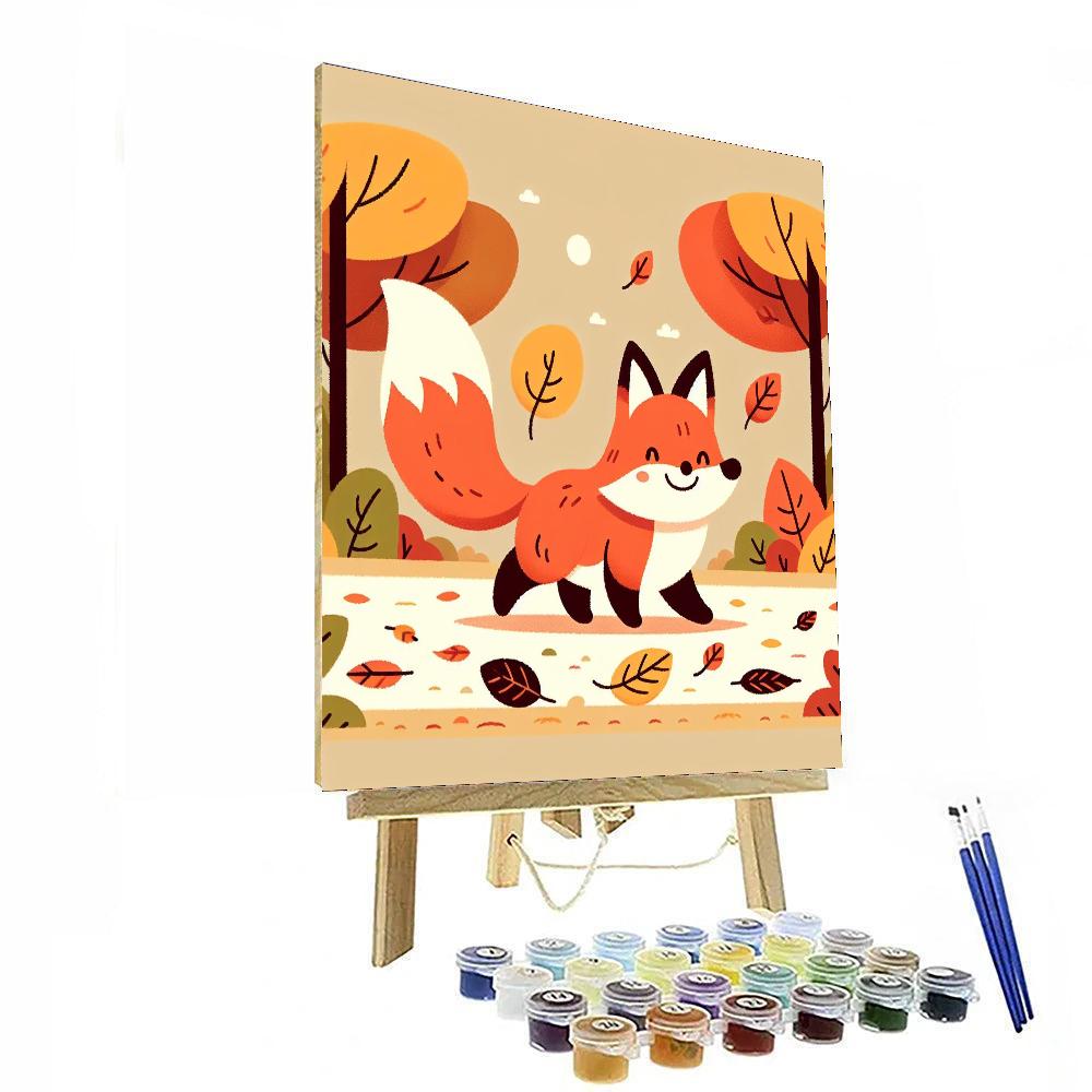 Fuzzy Fox's Autumn Stroll Numbered Painting Kits