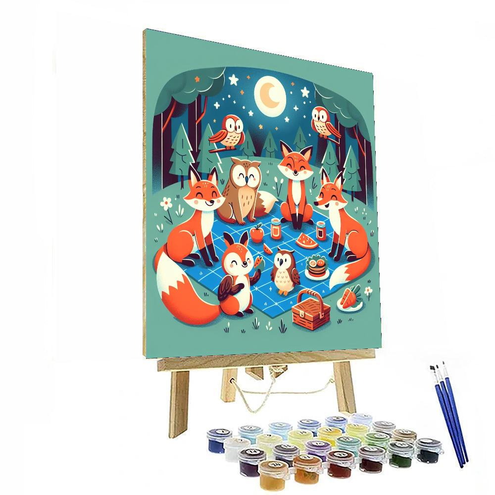 Starlight Animal Picnic Painting By Numbers Kit
