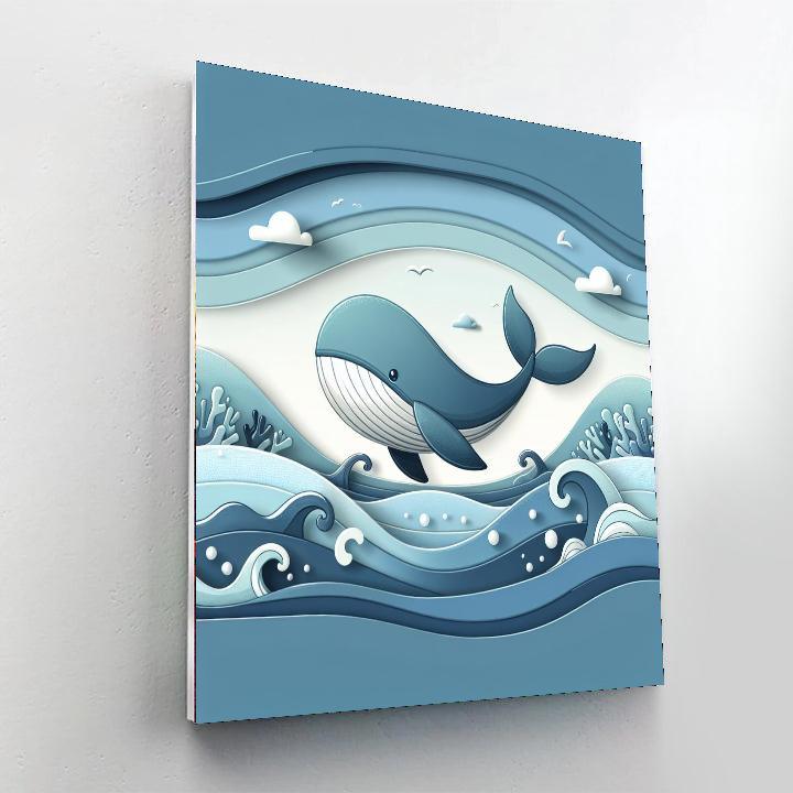 Whimsical Whale Waltz Number Painting