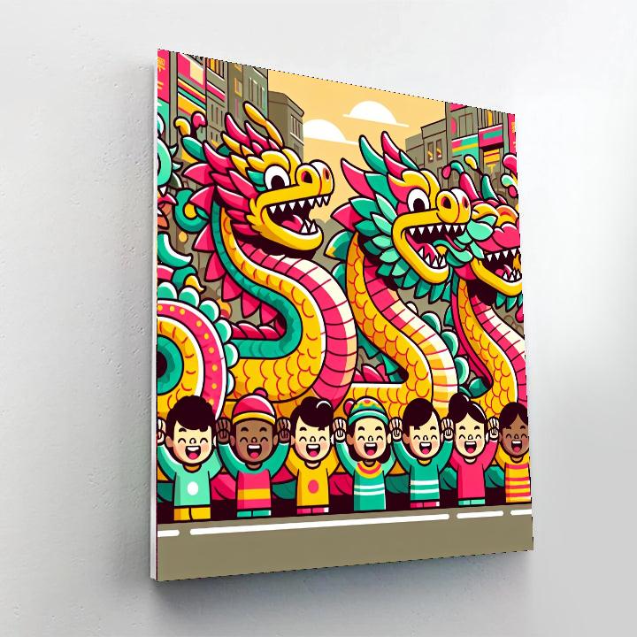Mystical Dragon Parade DIY Paint By Numbers