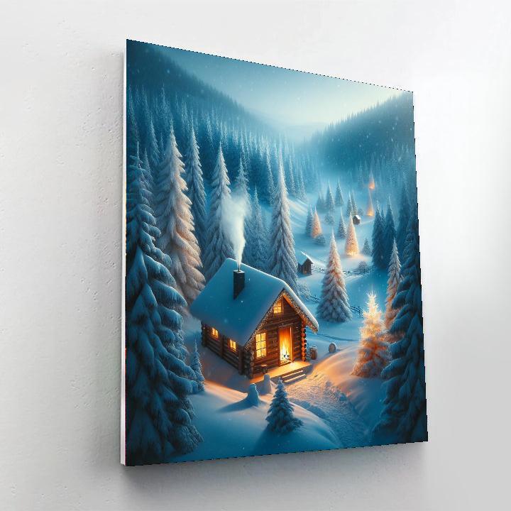Peaceful Winter Cabin Retreat Paint By Numbers Kits