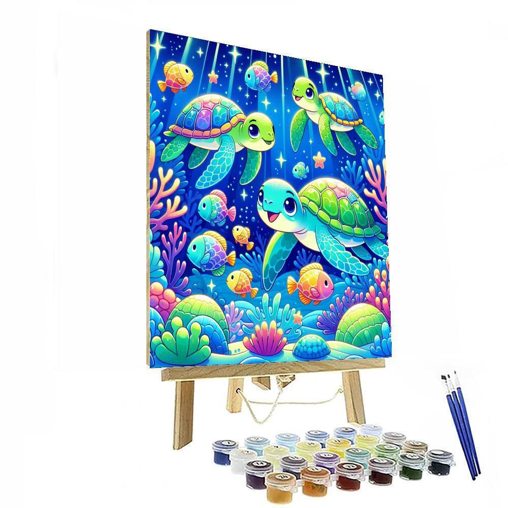 Giggling Sea Turtles Numbered Painting Kits