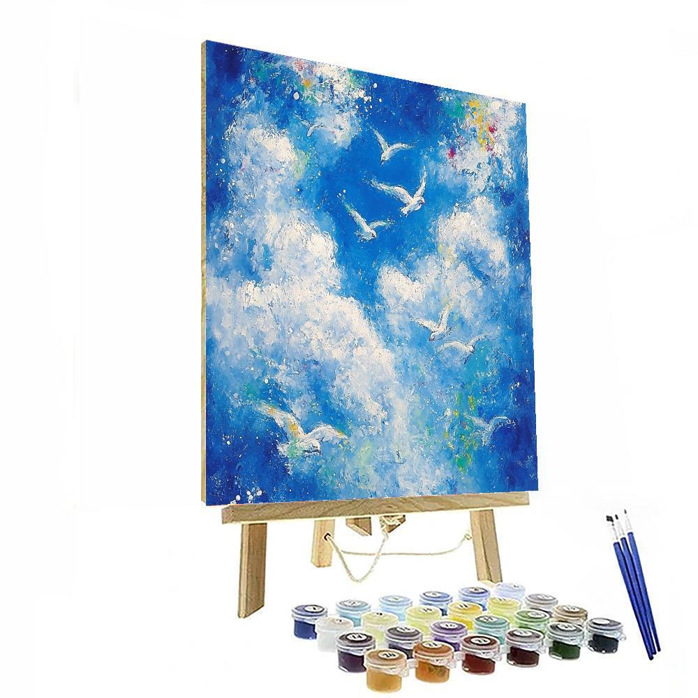 Marc Chagall Inspired Soaring Through Clouds  Paint By Number