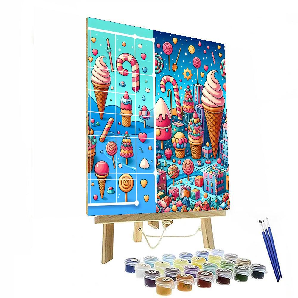 Joyful Ice Cream Dreamland Paint By Numbers Art