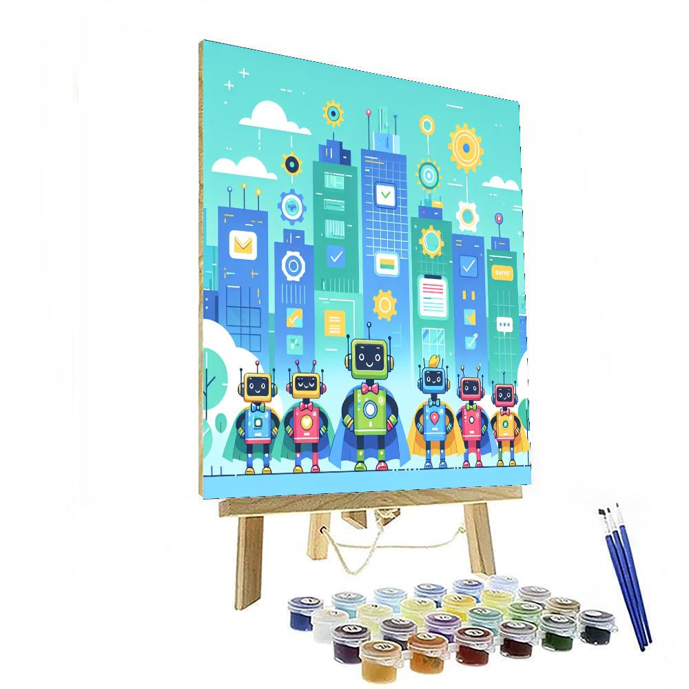 Robot Heroes Quest Painting Number Kit