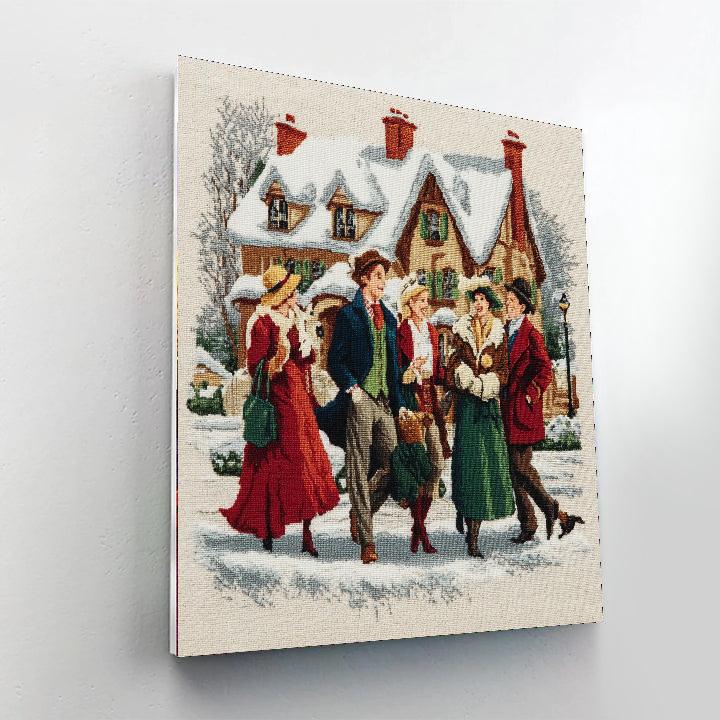Caroling In The Snow Number Painting