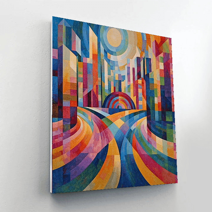 Robert Delaunay Inspired Metropolitan Mingle  DIY Paint By Numbers