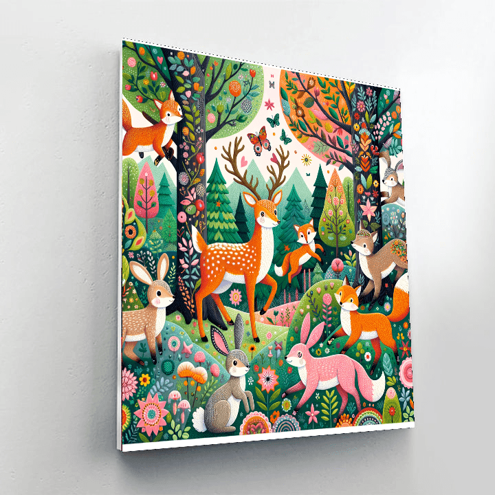Cheerful Woodland Adventure Paint By Number