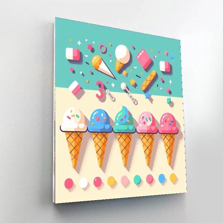 Happy Ice Cream Fiesta Numbered Painting Kits